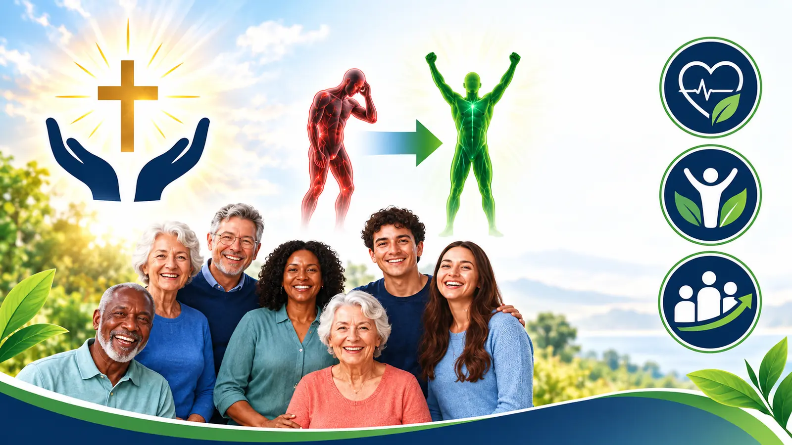 MAP mission collage showing faith, wellness transformation, community and supplemental income icons