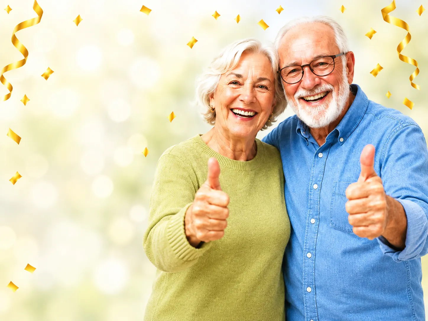 Complete senior couple featured in the Health and Wellness Seminar promotion